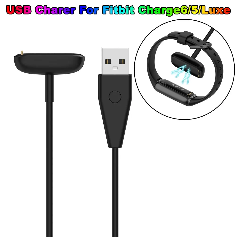 USB-Ladegerät für Fitbit Charge 5 / Charge 6 / Luxe, Ladekabel, Dock-Ständer für Fitbit Luxe Smartwatch-Zubehör