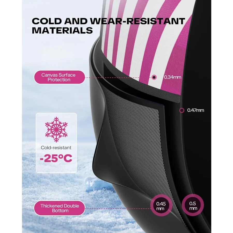 Robuuste sneeuwbuis met premium canvas hoes Opblaasbare sneeuwslee voor en volwassenen Verdikte bodem met sleepbare trekri