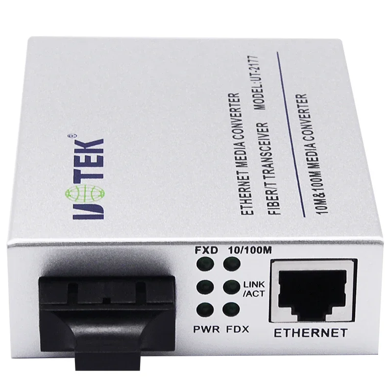 

UOTEK Fiber Optic Transceiver 100M Single Mode Dual Fiber Optoelectronic Conversion SC 100M Fiber Optic Transceiver UT-2177SM