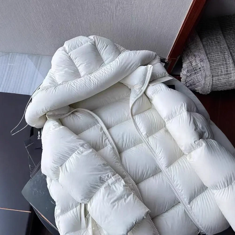 

2025Women's Mid-Length Slimming Ultra Cold Sensatio White Goose down Puffer Jacket Winter Thickened Cloud Shape Cocoon Styln