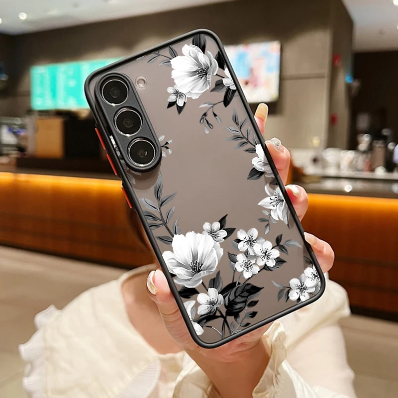 Funda de lujo con flor de melocotón y peonía para Samsung Galaxy S25 Ultra S24 S23 S22 S21 FE A34 A54 A15 A35 A55 A16 A26 A36 A56 5G Capa Coque