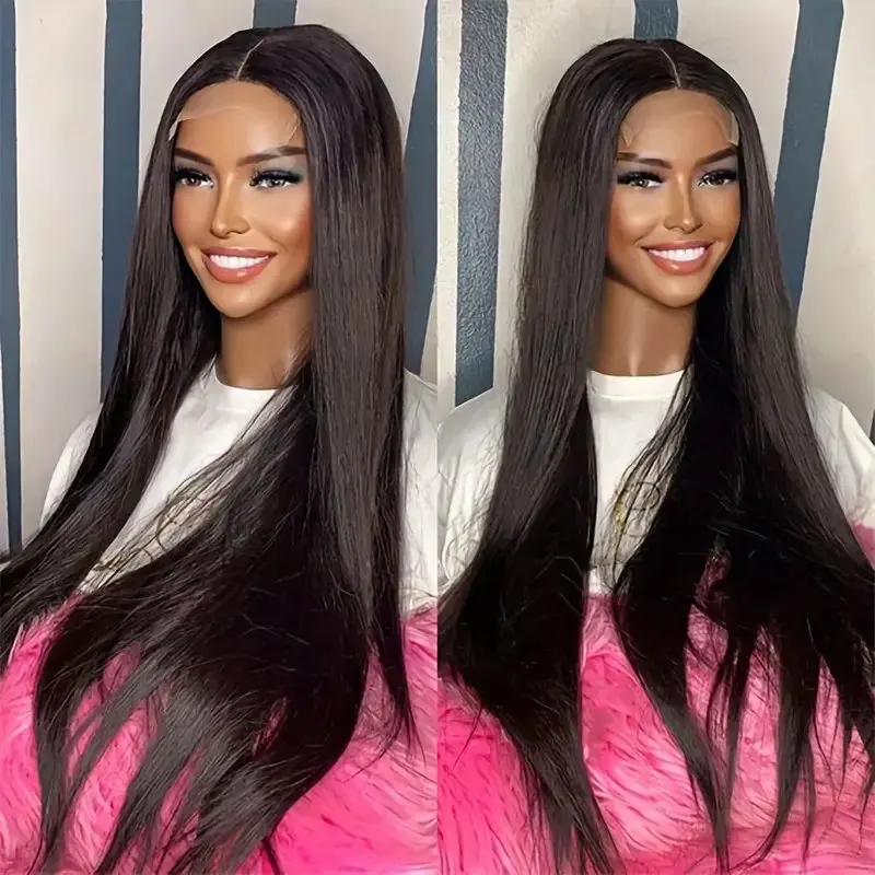 Rosabeauty 13x6 Straight Nature Color Lace Front Wig Human Hair 30 40 Inch Frontal 5X5 Glueless Ready to Wear Wig 250% For Women