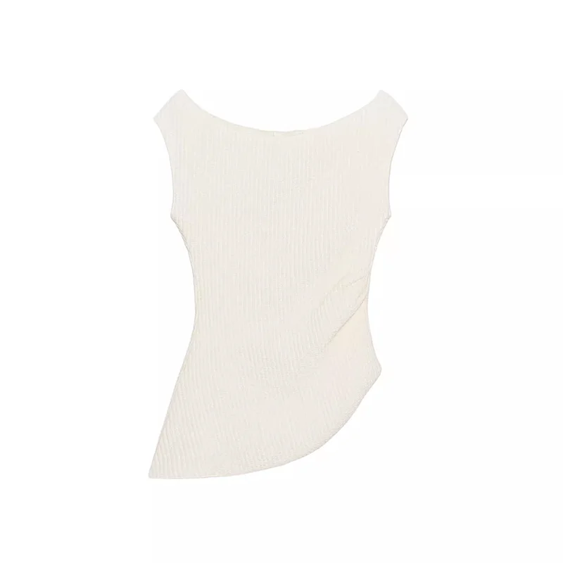 비대칭 라운드 네스벨 플리츠 텍스처 탑 여성 플러스 사이즈 패셔너블 캐주얼 여름 봄 가을 겨울 탑