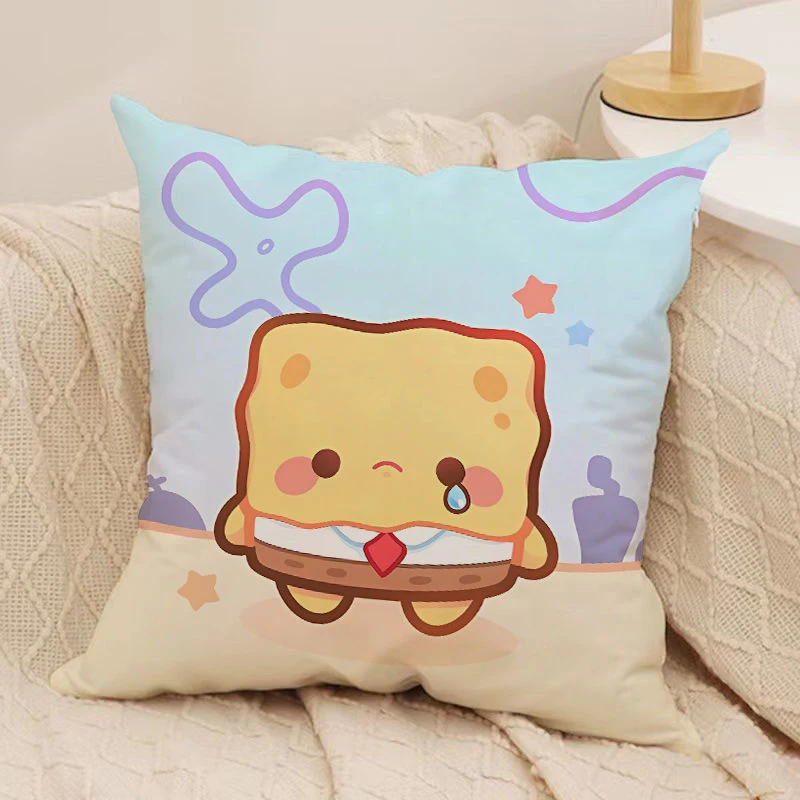 

Наволочка с рисунком Губки Боб Kawaii, милый декоративный чехол для подушки с никелидером