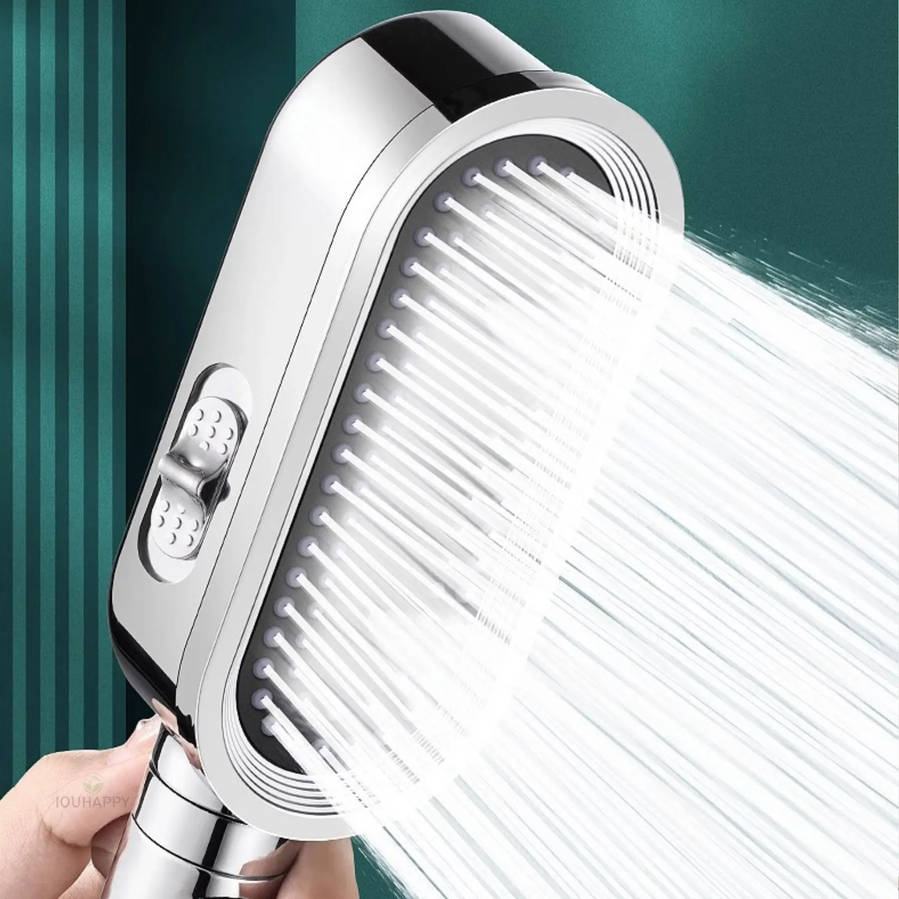

3 Modes Adjustable Shower Head Handheld High Pressure Shower Head with One-click Stop Water Saving Spray Bathroom Accessories