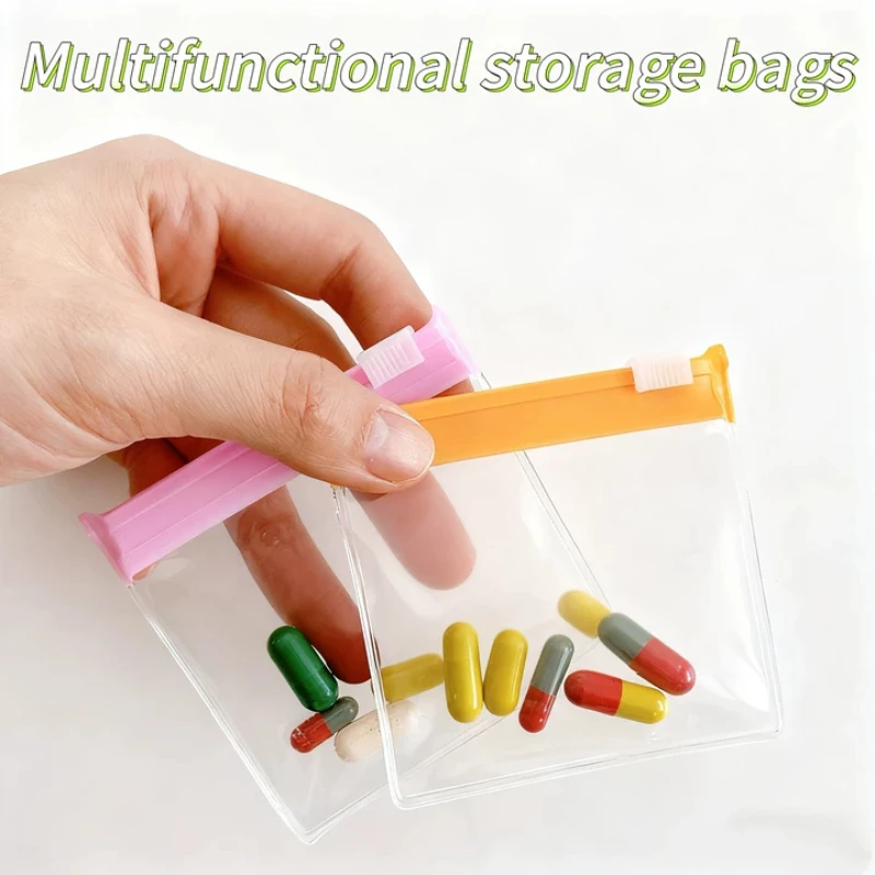 Medikamenten-Aufbewahrungstasche mit Reißverschluss, wasserdicht, ölbeständig, wiederverwendbare Pillentaschen, Medikamenten-Organizer, 7 Farben, selbstdichtende Eva-Pillentasche