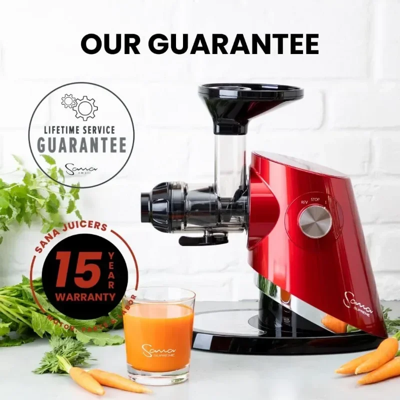 

Kitchen Tools Blender Bottle Sana 727 Supreme Cold Press Masticating Juicer Large Batch Non-Stop Juicing 4 Speed Brushless