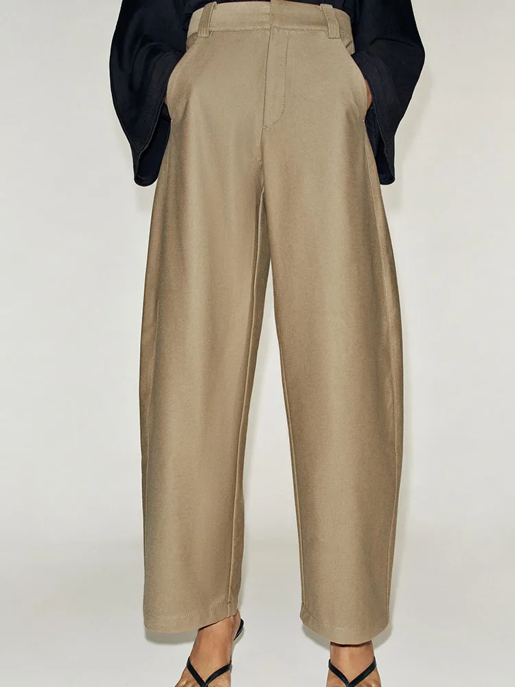 Autumn New Arrival Women's Casual Straight Leg Bucket Pants with Pockets Multicolor High Waist Long Trousers ZA2026