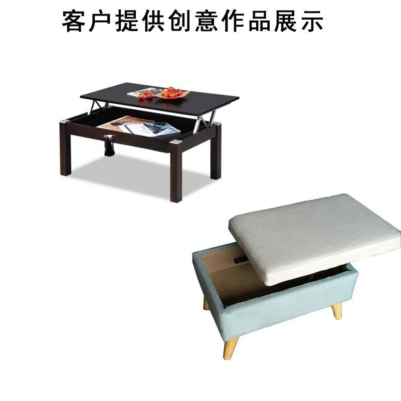 Guide rail lifting hardware folding hardware furniture coffee table bench multi-functional hinge bracket bracket storage