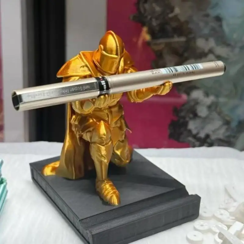 Portalápices Retro Blindado con Forma de Soldado, Accesorios de Escritorio, Soporte para Lápices de Guerrero, Caballero para Escritorio, Pequeñas Estatuas Decorativas