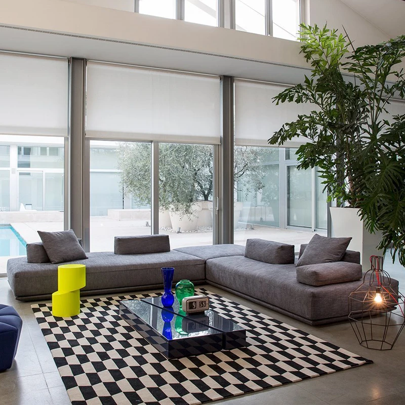 

Nordic style furniture, fabric sofa, small family living room, full package combination, two people, three people, modern and si