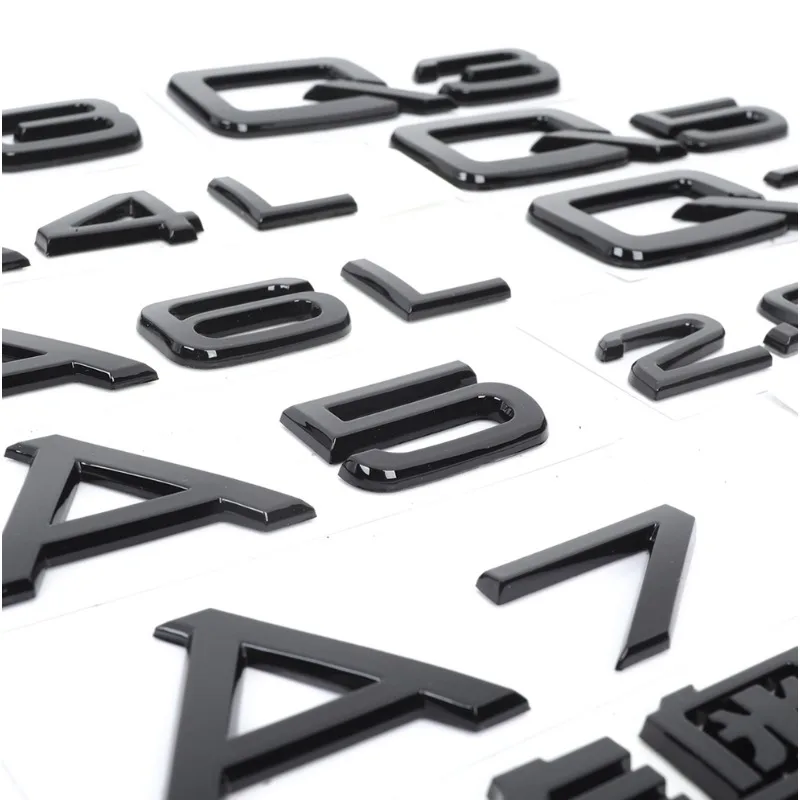 

Black A3 A4L A5 A6L A7 A8L Q3 Q5L Q7 badge car stickers for Audi series modified rear trunk label decoration logo decals