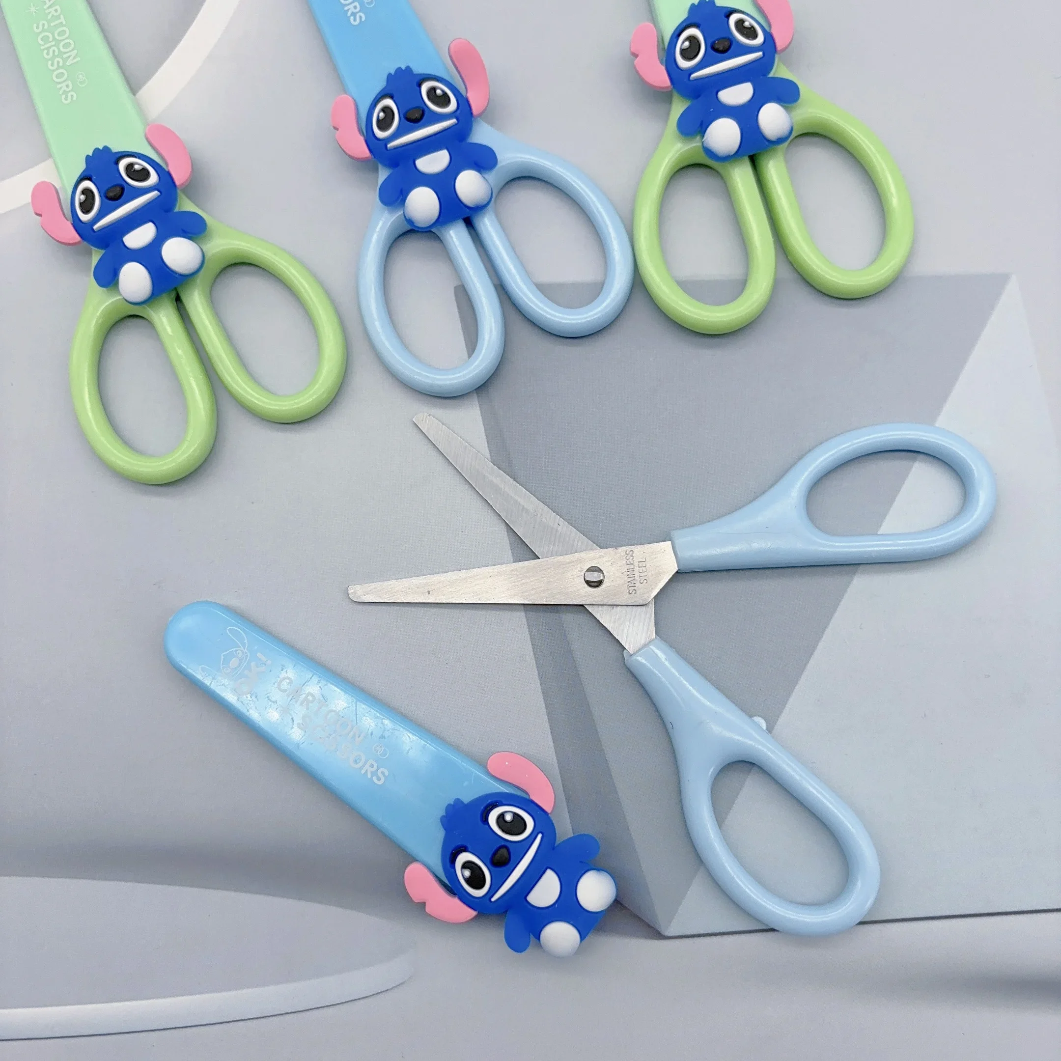 Disney Stitch Scissors Kawaii Lilo Stitch Children Safety Protective Handmade Scissors Cartoon Cute Stationery Supplies Gifts