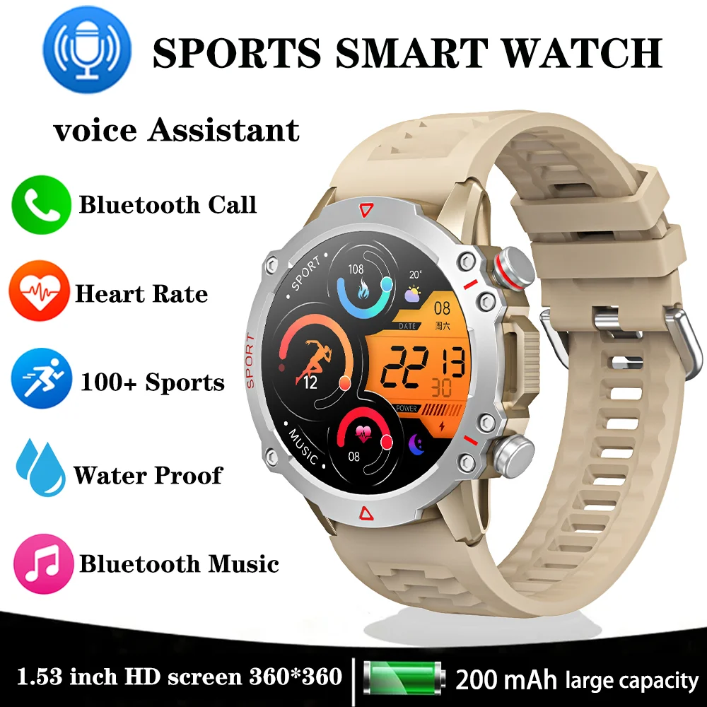 

Xiaomi mijia Movement Track Smart Watch Men AI voice Assistant Bluetooth Call Heart Rate Monitoring Sports Fitness Men's watches