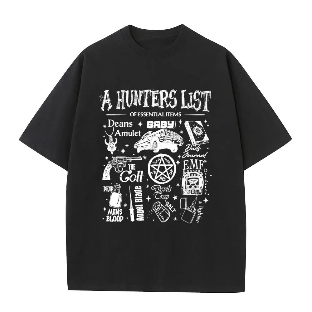 

Supernaturall T-shirt Men Women Clothing Casual Vintage Short Sleeve T Shirt Men's Gothic Rock Oversized Streetwear Fans Gift