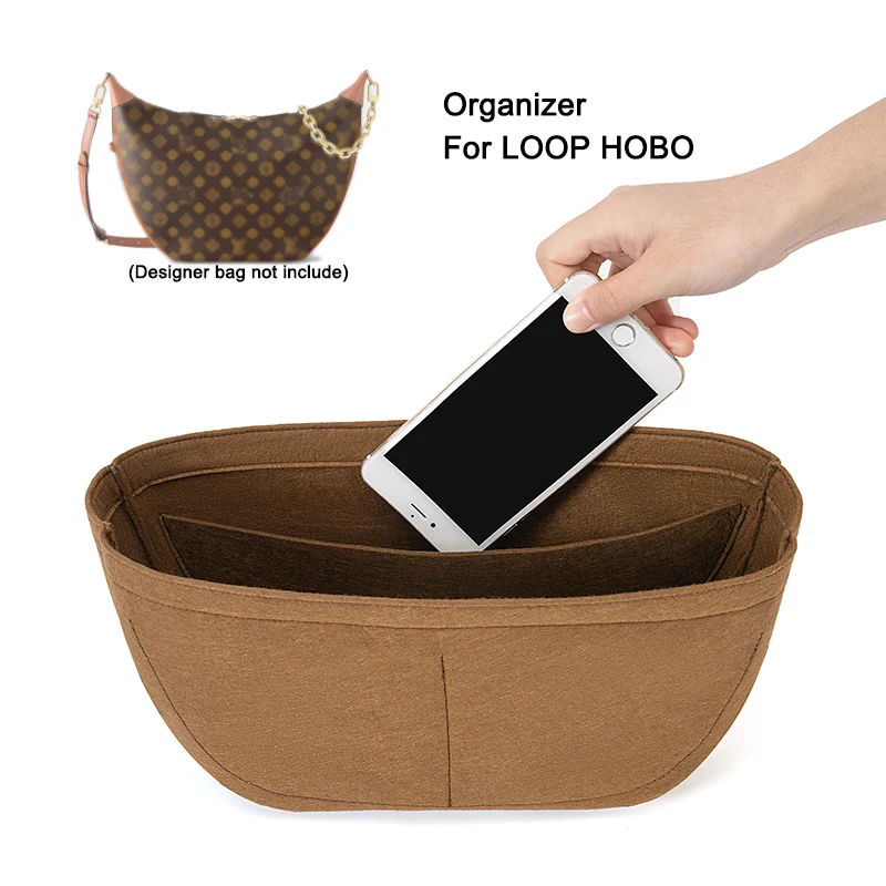 Insert Bag Organizer Liner Cocok untuk Loop Hobo Bag,Handbag Pembentuk Tote Storage Divider