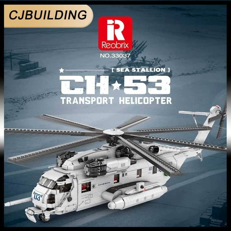 

2192PCS CH-53E Transport Helicopter Building Blocks Army Plane Military Fighter Model Assembly Bricks Kids DIY Toys Holiday Gift