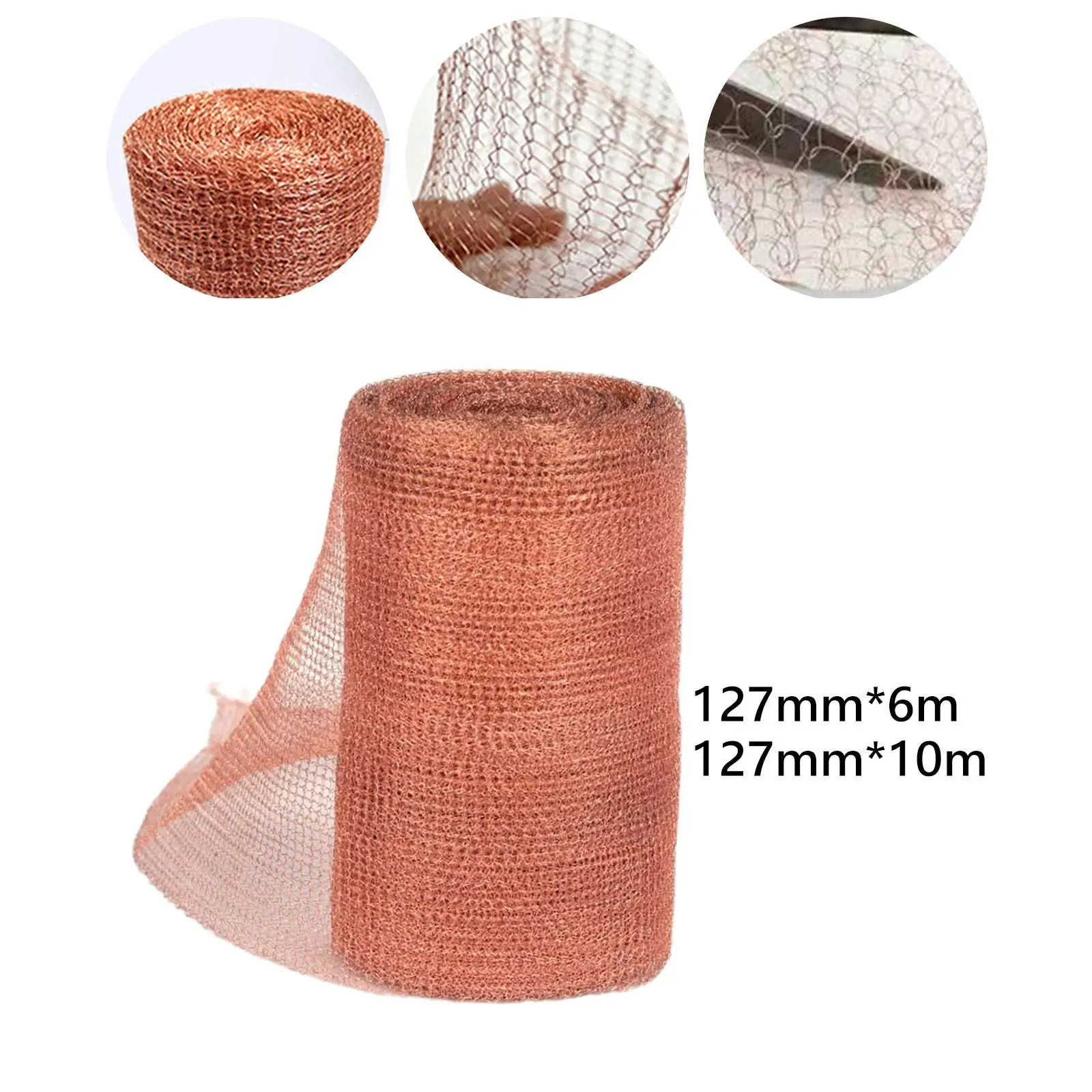 

Copper Wire Mesh Flexible Sturdy Easy to Install Woven Mesh Screen Copper Mesh