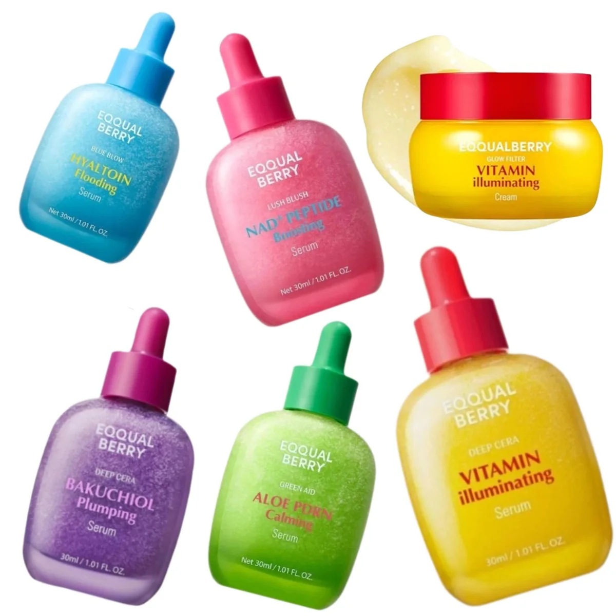 EQQUALBERRY BAKUCHIOL Korean Skin care Aloe PDRN Calming Serum Bakuchiol Plumping Face Care NAD+ Peptide Boosting Dropper Serum