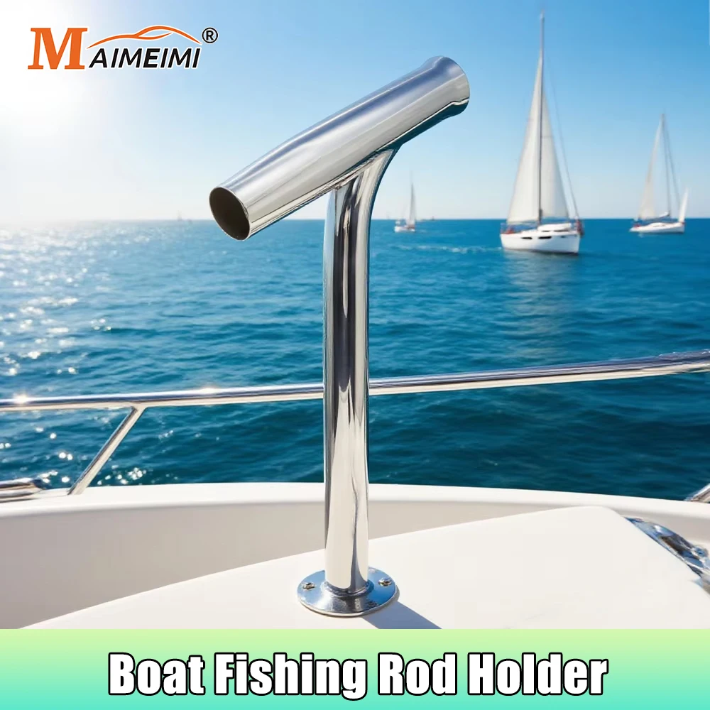 

Stainless Steel Marine Fishing Rod Holder Outrigger Inclined Legs Rod Rests Silver Polished For Yacht Boat Accessories