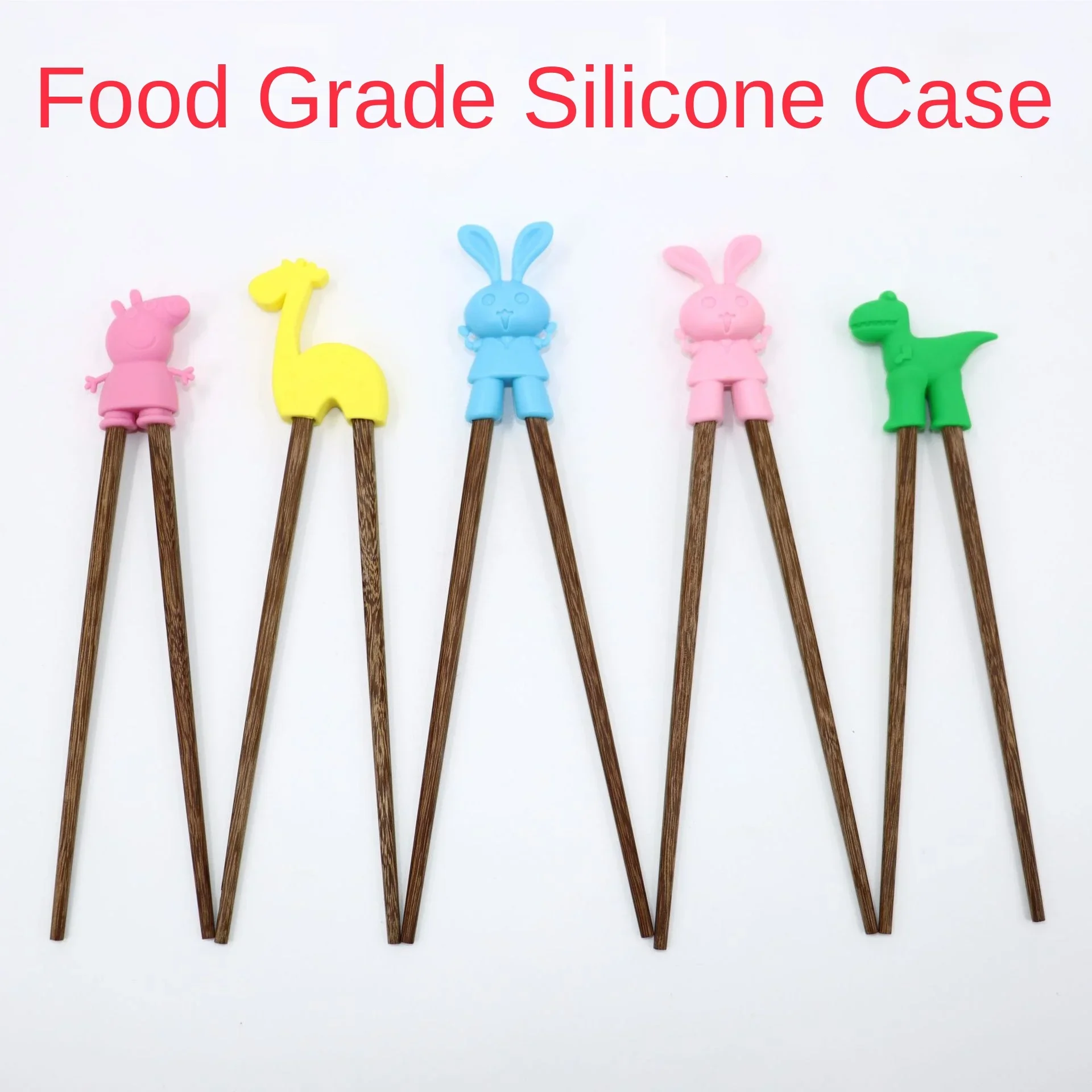 1 Pair Cartoon Animal Head Chopsticks Children Eating Training Chopsticks Baby Safty Learning Chopsticks Reusable Tableware