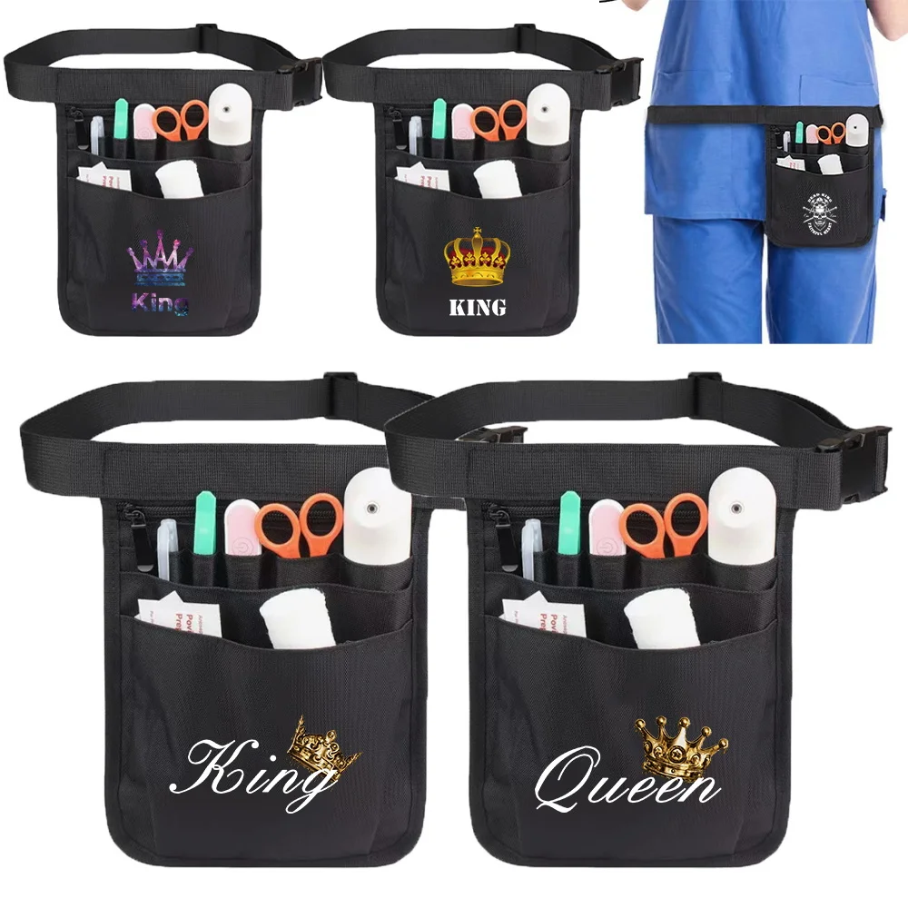 Fashion King Print Waist Bag Workout Traveling Running Wallets Waist Pack Phone Bag Work Sport Accessories Nurse Waist Bags New