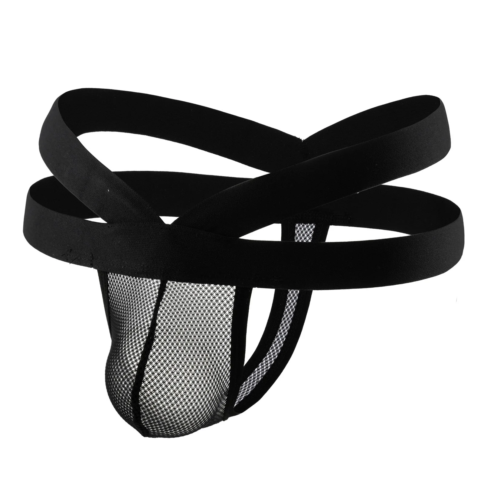 

Сетчатые прозрачные стринги с Т-образной спинкой для мужчин, сексуальные U-образные выпуклые стринги, прозрачные перекрещенные тонкие ремешки, открытое нижнее белье, трусы для геев