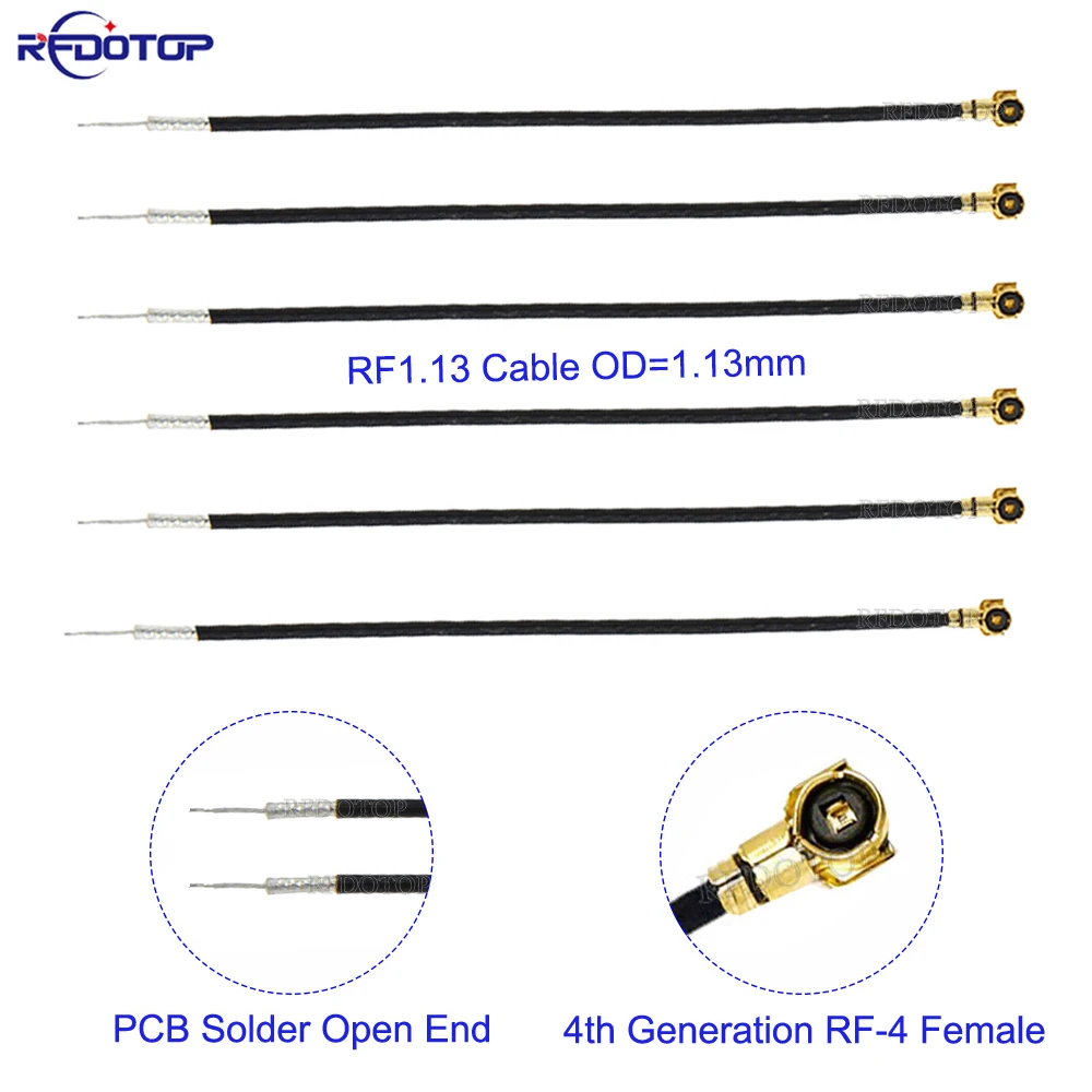 5Pcs/Lot RF1.13 Cable Single End IPX-4 MHF4 Female Connector to PCB Solder Open End Pigtail Jumper RF Coaxial Extension Cable