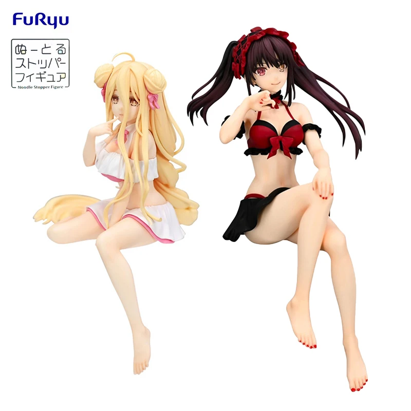 FuRyu Noodle Stopper DATE ALIVE IV Tokisaki Kurumi Yatogami Tohka Swimming Clothes Ver. 15/13CM PVC Anime Action Figures Toy