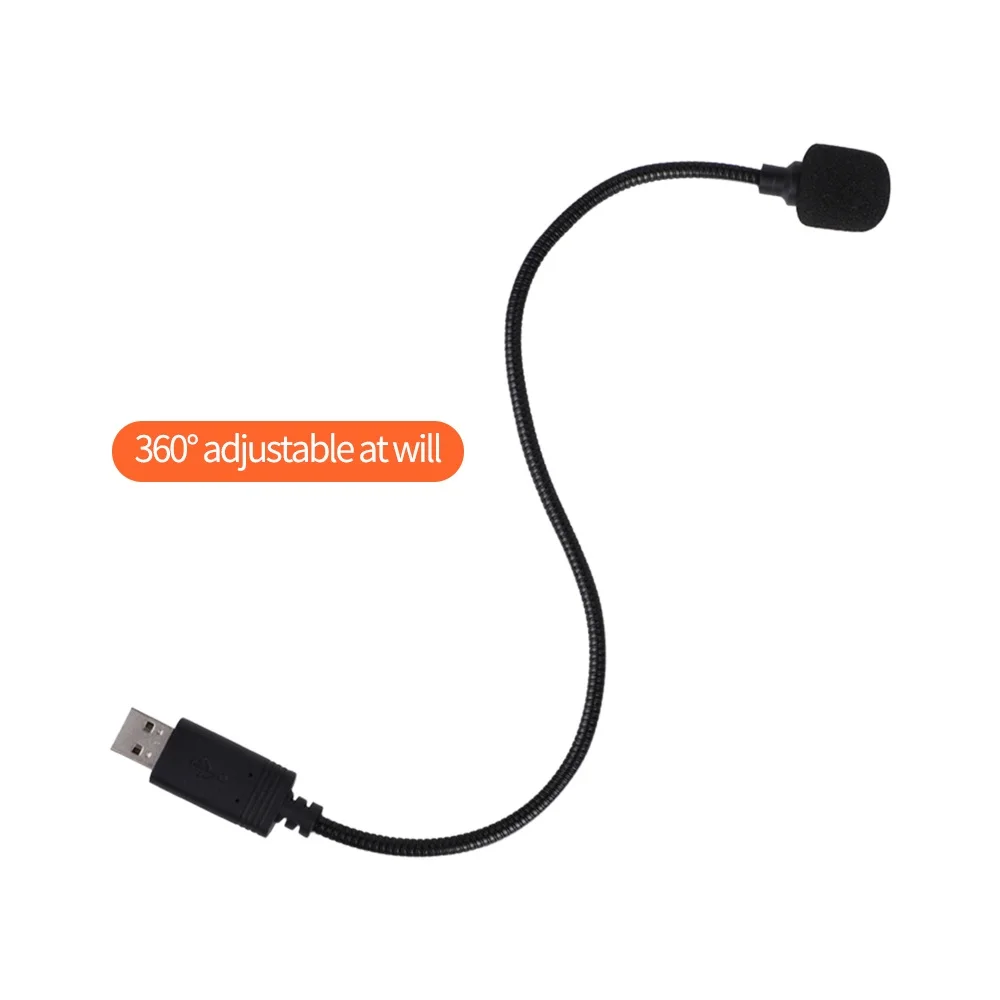 USB Microphone 360 degree adjustable Condenser Mic Adapter Cable for PC Plug & Play Ideal Condenser Mic for Laptop