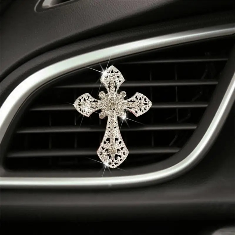 Car Accessories Interior Car Air Freshener Cross Jesus Christian Vent Clip Car Smell Flavoring In Auto Decoration