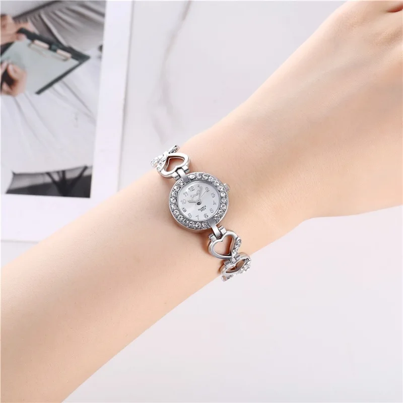 New Fashion Luxury Watches For Woman Bracelet Set Watches Ladies Heart Stainless Steel Wrist Quartz Watch For Gifts Reloj Mujer