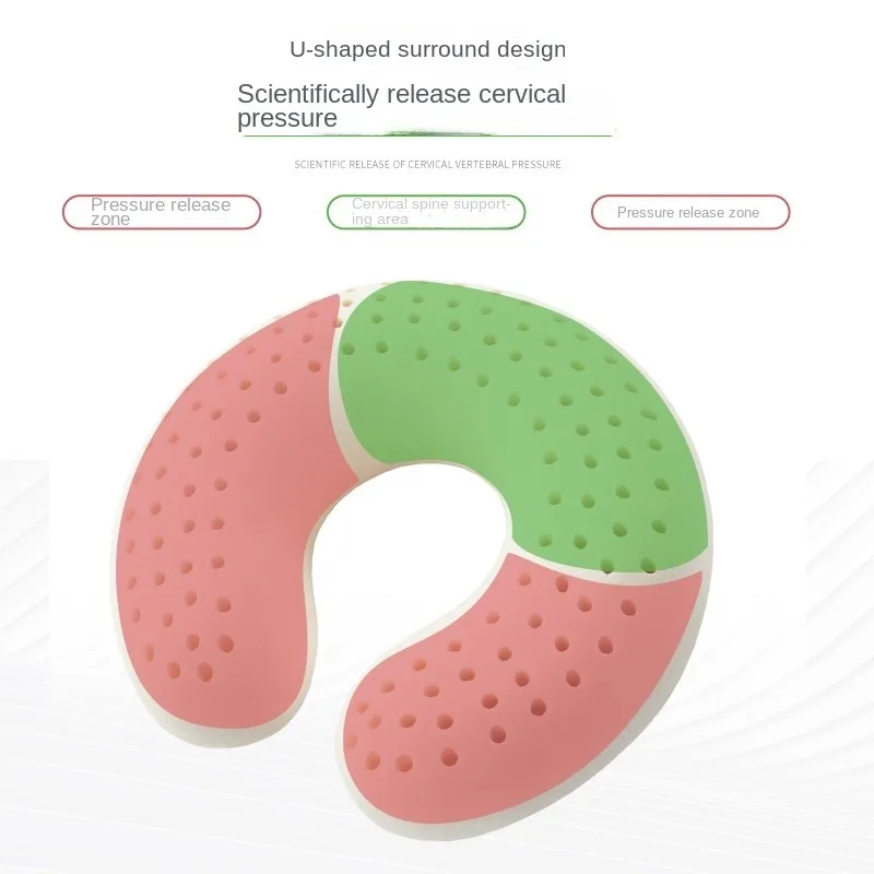 TAIHI Thai Latex Travel Pillow For Airplane Car Office Portable U Shaped Massage Support Neck Pillows Protect The Cervical Spine