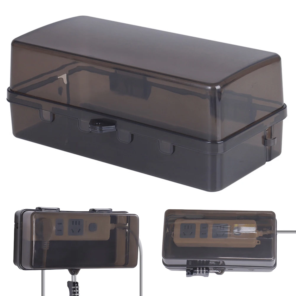 Waterproof Electrical Connection Box Lockable Weatherproof Electrical Power Cord Enclosure Plug Cover Protect Outlet Plug Socket