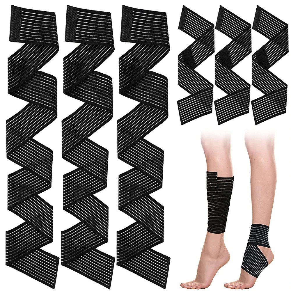 Bandage de Compression pour jambes, 1 pièce, manchon de Compression élastique pour mollets, Support de cheville, réglable pour hommes et femmes