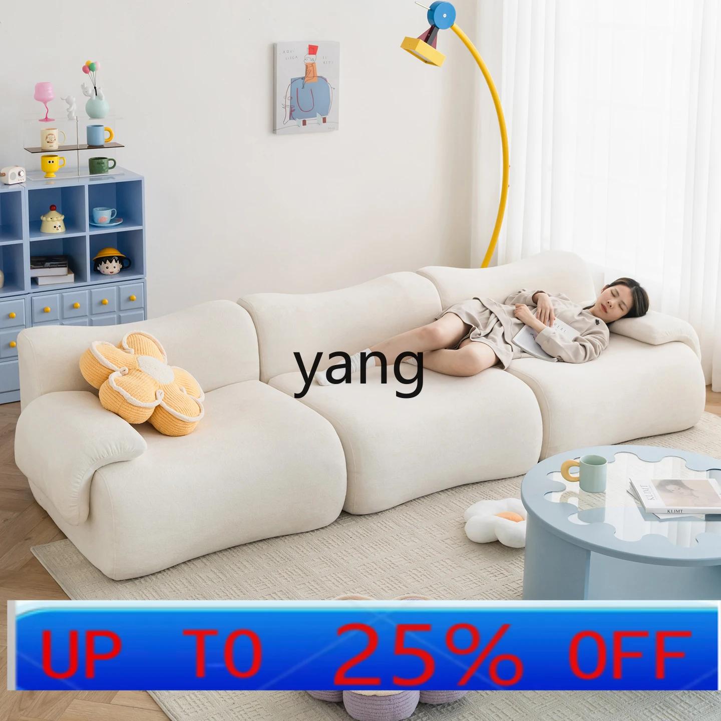 

Комбинированный диван из овечьей шерсти в стиле LMMCream для гостиной