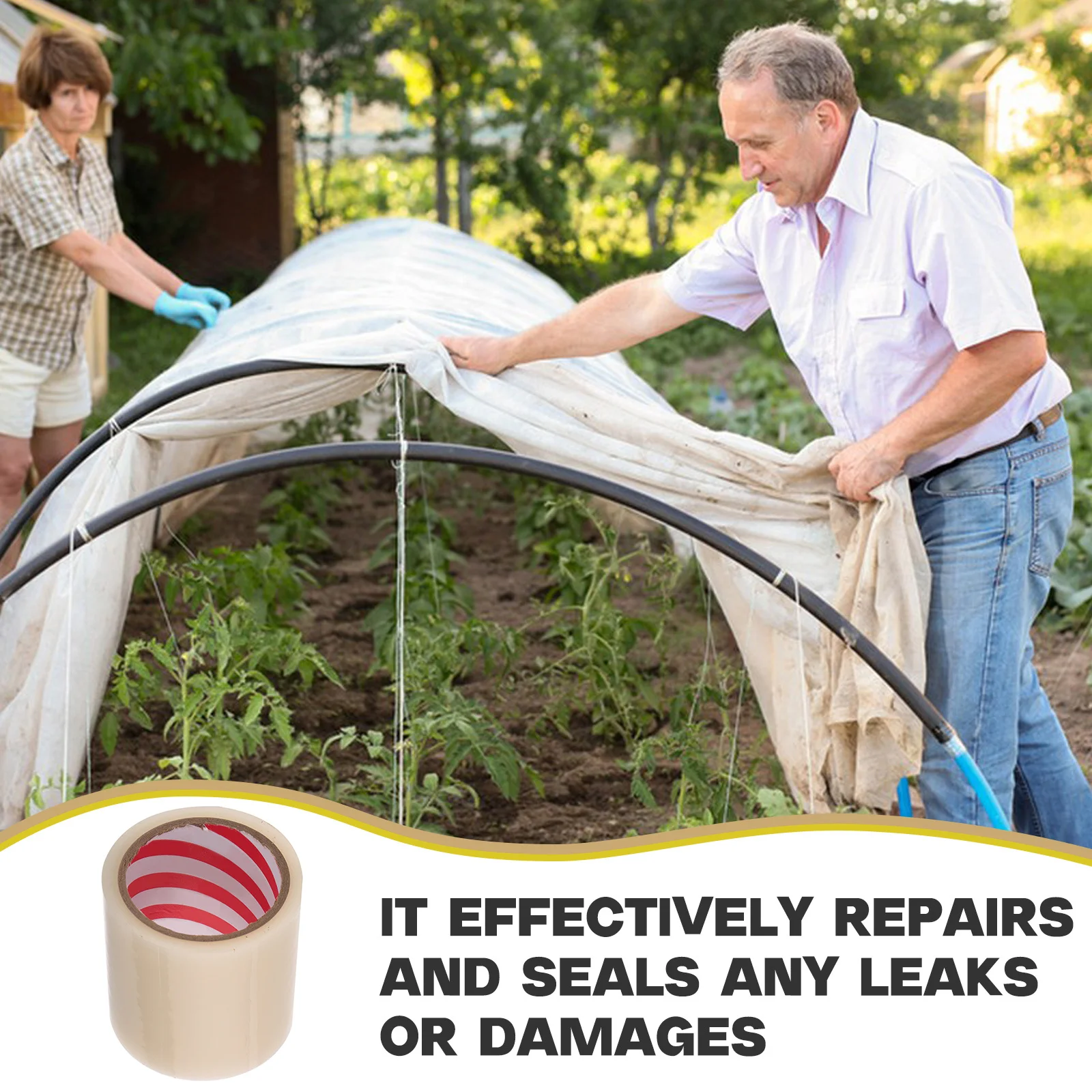 

1 Roll Heavy Duty Greenhouse Repair Tape Waterproof Uv Resistant for Greenhouse Film Sealing and Patching Tent Awning Canopy