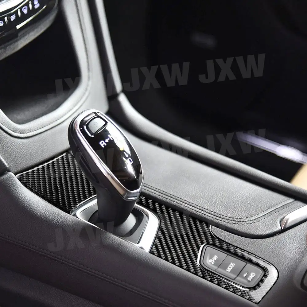 Carbon Fiber Console Gear Shift Box Frame Trim Cover For Cadillac XT5 2016-2019 1pcs Car Accessories Interior Decor