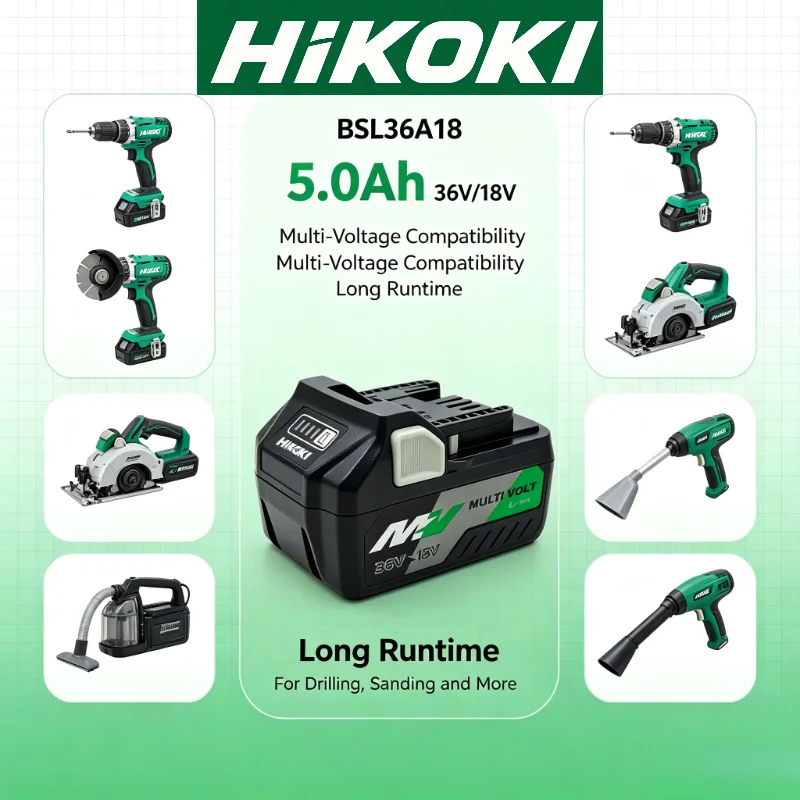 8.0Ah HiKOKI 18V/36V Battery, Anti overheating Design Protection, Fit BSL36A18 BSL36B18,for Hitachi Cordless Drill Impact Wrench