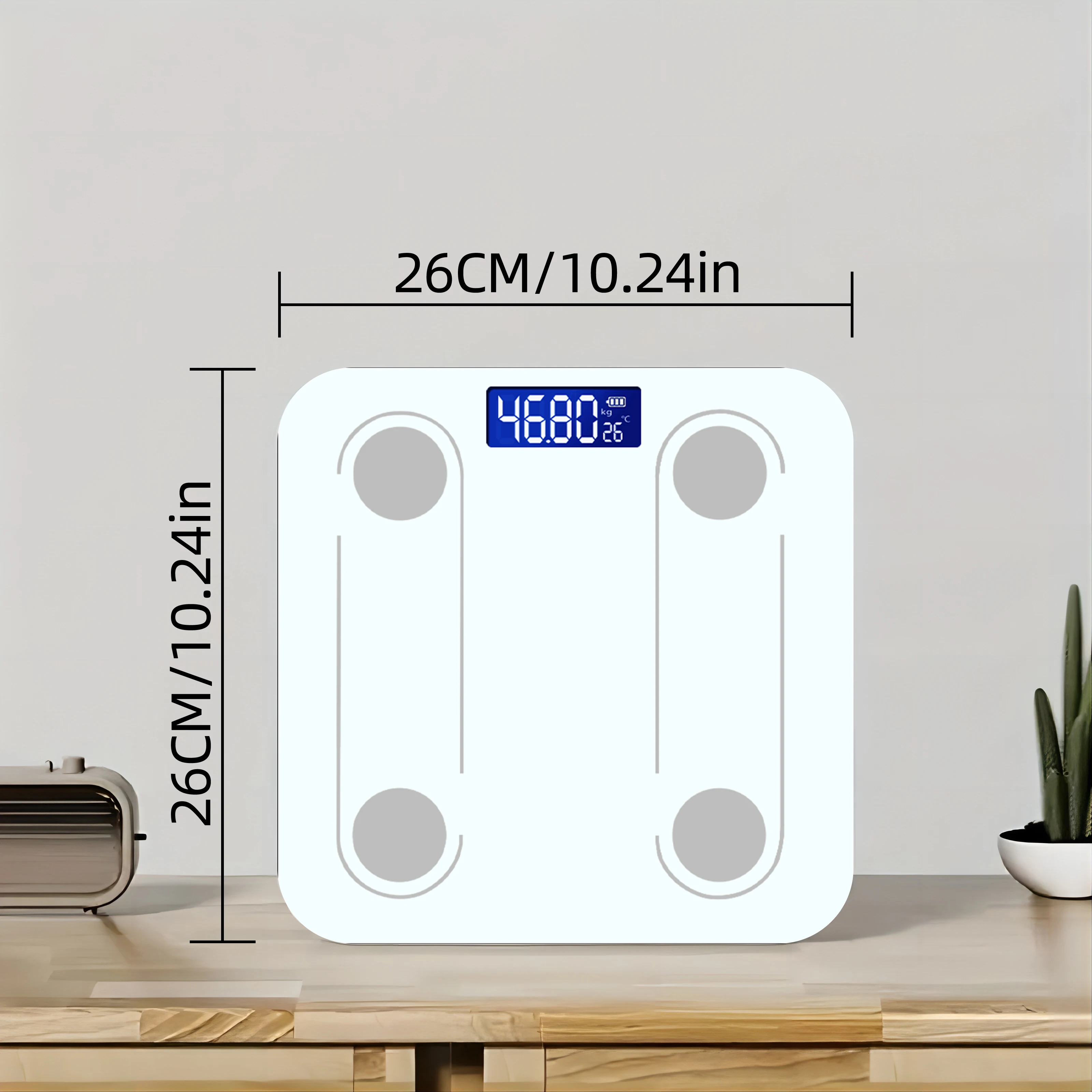 White Digital Bathroom Scale For Body Weight, High Precision Body Weight Scale 396 lbs,Battery Powered with LCD Display