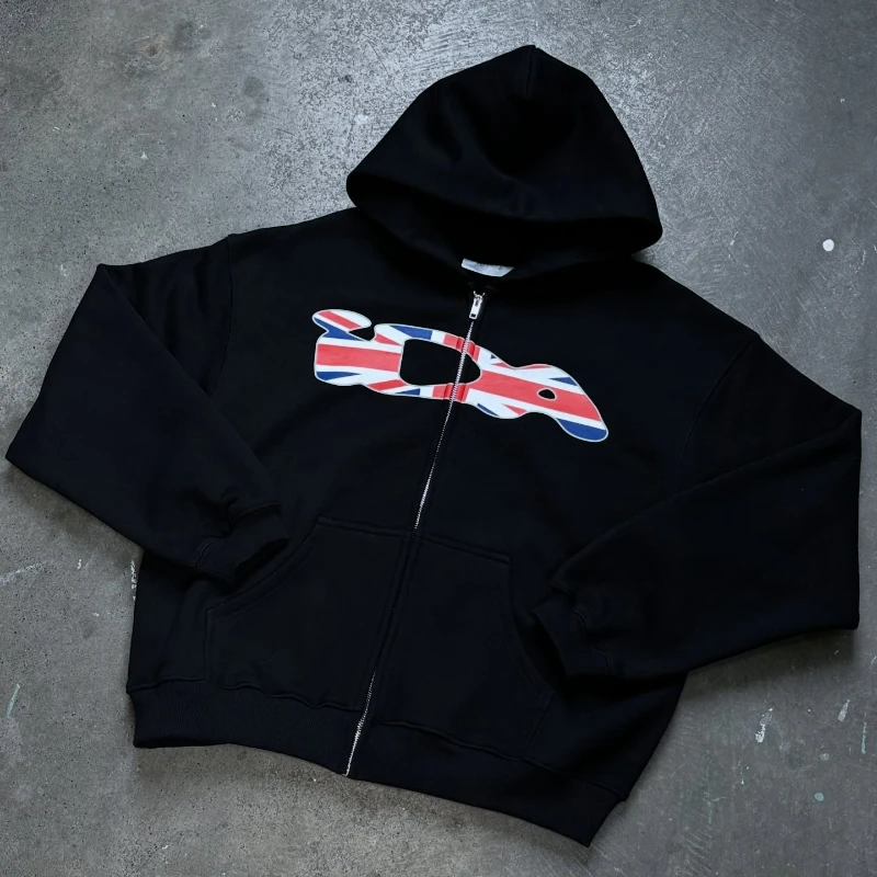 

Y2k New in Hoodies Retro Trend Brand Graphic Print Unisex Zip Up Sweatshirt Harajuku Classic Hip Hop Streetwear Casual Clothing