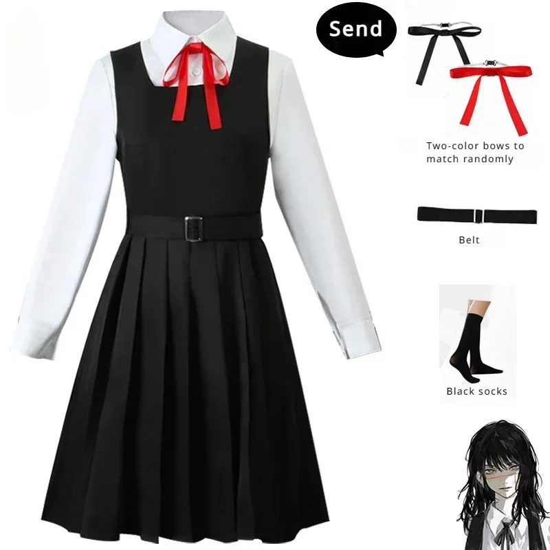 Motosserra Cosplay Traje para Mulheres e Homens, Uniforme Escolar JK, Camisa, Vestido Asa Mitaka, War Devil, Roupas Anime Halloween