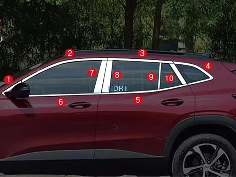 

Аксессуары для стайлинга автомобиля для Chevrolet Seeker Trax MK2 2022 + Внешняя наклейка оконная молдинговая полоса боковая крышка столбик отделка