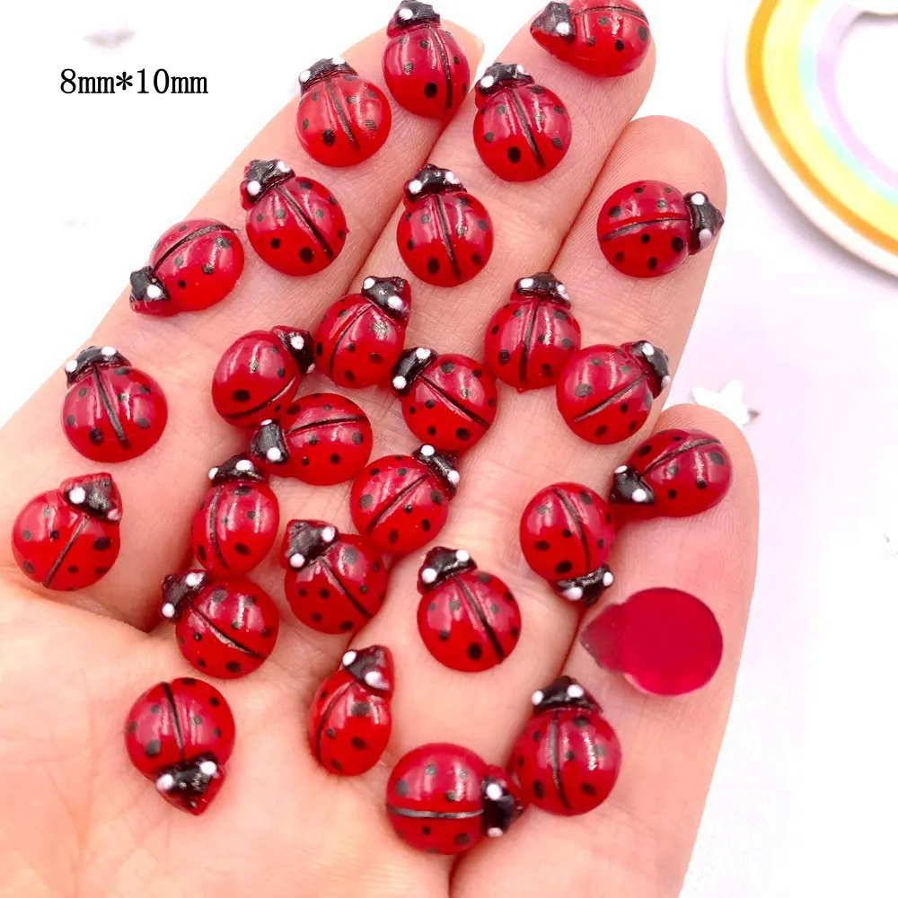 فن خنفساء كريستالي أحمر كريستالي صغير ، حجر راين مسطح لتماثيل الأظافر ، سجل القصاصات ، ديكور حفلات الزفاف بنفسك ، OL617 ، ملون ، 50 حرفة #3