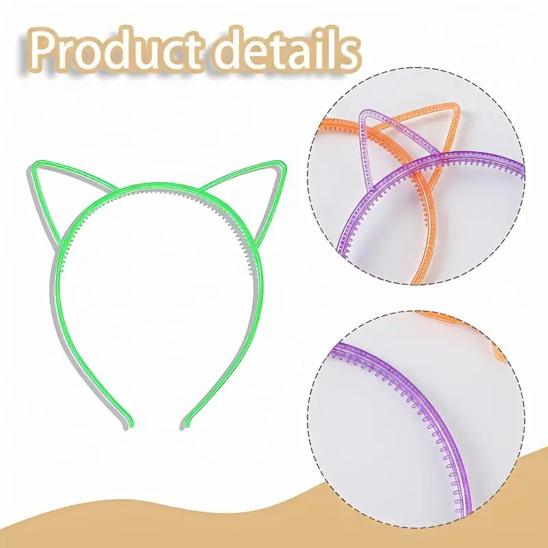 Leuchtende Plastik-Katzenohren-Stirnbänder mit Zähnen für Kinder, Familienfeiern, Cosplay, Niedliche Haaraccessoires für Mädchen – Detail 3
