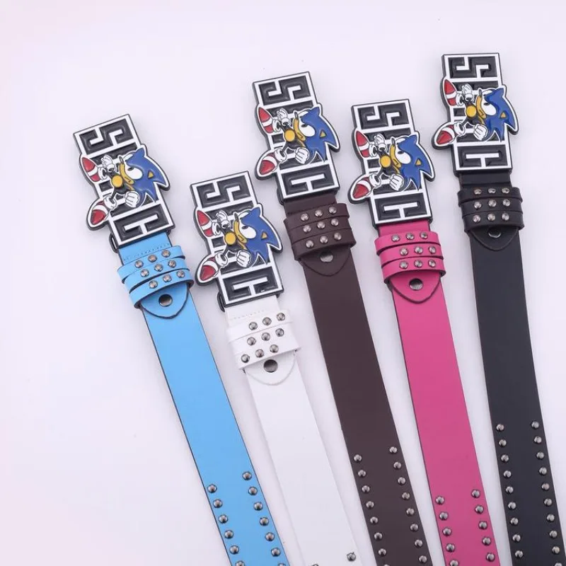 108 سنتيمتر سونيك القنفذ فتاة Y2K الألفية الساخن فتاة حزام الموضة أنيمي شخصية الإناث الذكور رسالة عالية الجودة برشام حزام #1