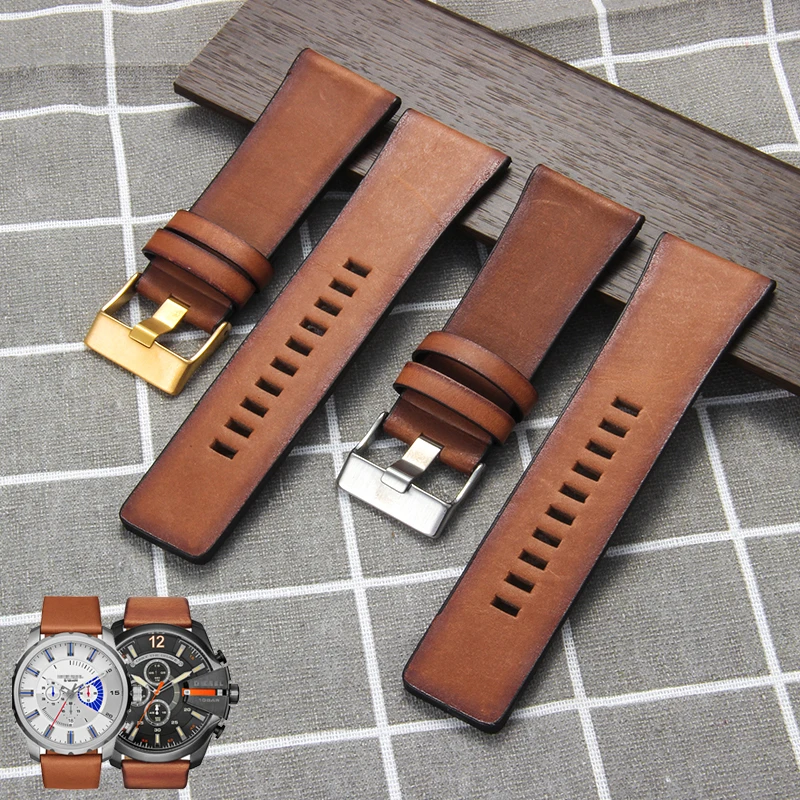 

For Diesel Retro Series DZ4318 DZ7395 DZ4476/4482 DZ4343 DZ4323 Genuine Cow Leather Premium Quality Watch Strap 22 24 26 28mm