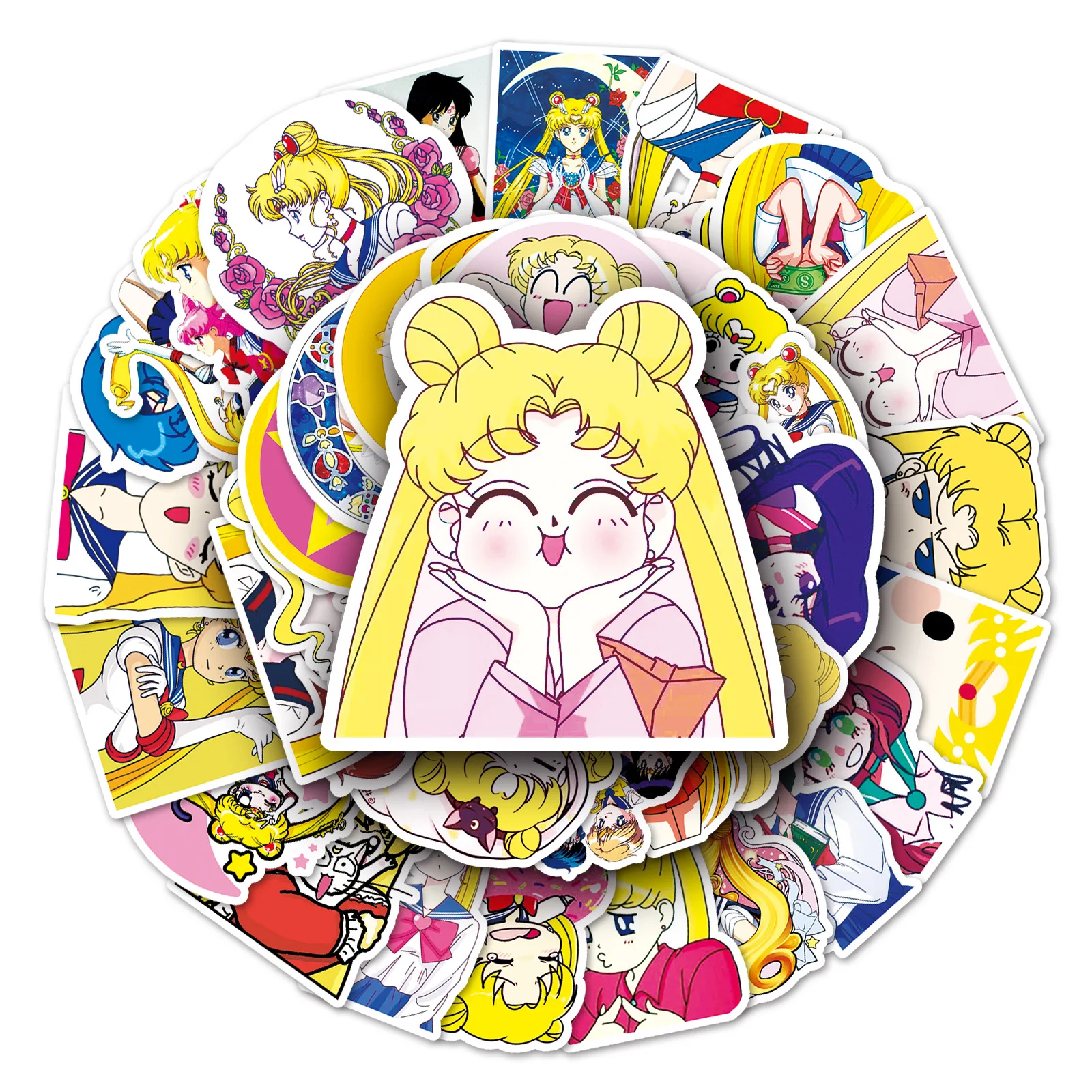 51pcs Sailor Moon Series Graffiti Stickers Suitable for Helmets Desktop Wall Decoration DIY Sticker Pack Wholesale