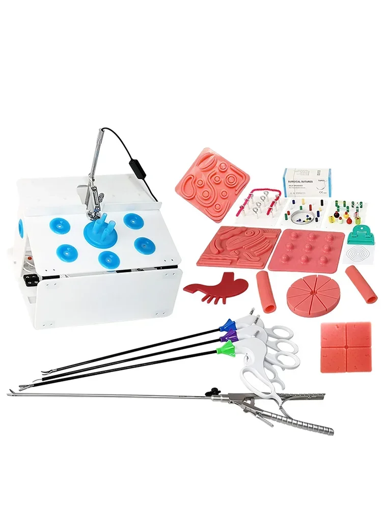 Laparoscopic simulation training equipment training box Laparoscopic surgery emulator suturing silicone module full cameras