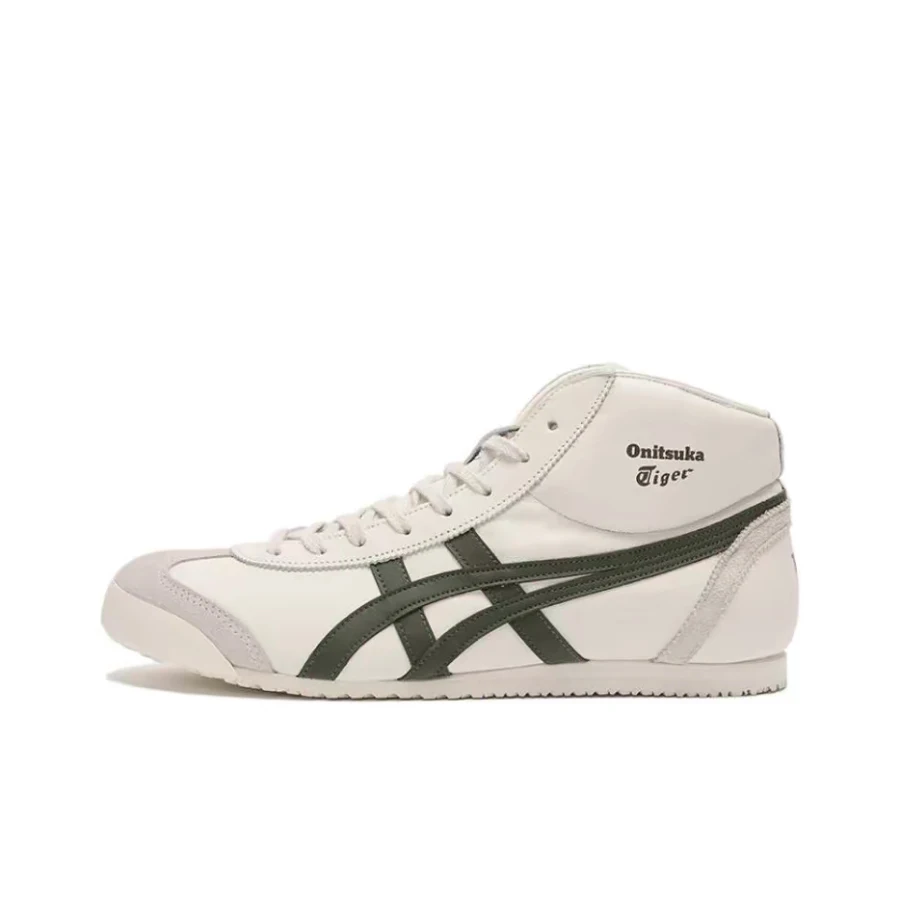 Onitsuka Tiger Mexico Mid Runner Unisex White/Green Mid-Top Casual Shoes  Classic Retro Non-Slip Everyday Comfort 1183B812-100